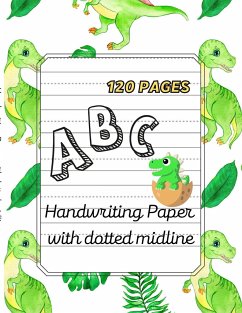 Dino ABC -Handwriting Paper with dotted midline  Large Print 8,5