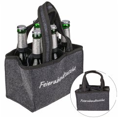 Bier- und Flaschentasche aus Filz mit 6 Fächern, Feierabendtasche