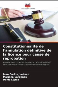 Cover Constitutionnalité de l'annulation définitive de la licence pour cause de réprobation