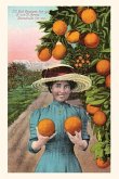 The Vintage Journal Woman Holding Oranges,