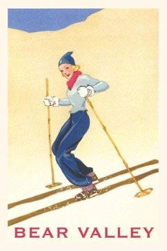 The Vintage Journal Woman Skiing Down Hill, Bear Valley