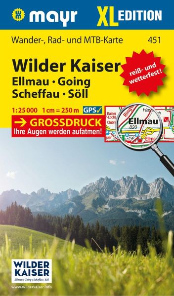 Mayr Wanderkarte Wilder Kaiser - Ellmau - Going - Scheffau - Söll XL 1:25.000