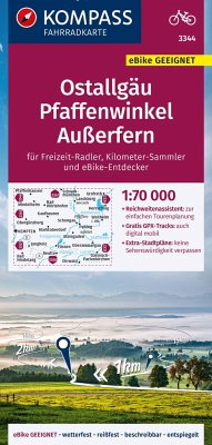 KOMPASS Fahrradkarte 3344 Ostallgäu, Pfaffenwinkel, Außerfern 1:70.000