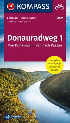 Cover KOMPASS Fahrrad-Tourenkarte Donauradweg 1, von Donaueschingen nach Passau 1:50.000