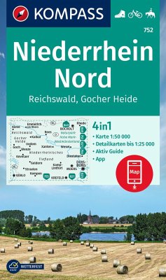 KOMPASS Wanderkarte 752 Niederrhein Nord, Reichswald 1:50.000