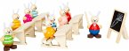 small foot 11315 - Hasenschule Spielset, Holz, 14-teilig