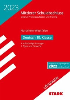 Cover STARK Lösungen zu Original-Prüfungen und Training - Mittlerer Schulabschluss 2023 - Deutsch - NRW