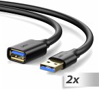 2x1 UGREEN USB-A To Female 3.0 Extension Cable Black 1m