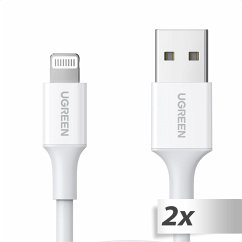 2x1 UGREEN Lightning To USB-A 2.0 Cable 1m white