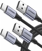 2x1 UGREEN USB-C To USB-A Cable Black 2M