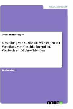 Einstellung von CDU/CSU-Wählenden zur Verteilung von Geschlechterrollen. Vergleich mit Nichtwählenden - Rettenberger, Simon