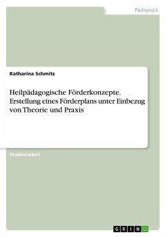 Heilpädagogische Förderkonzepte. Erstellung eines Förderplans unter Einbezug von Theorie und Praxis - Schmitz, Katharina