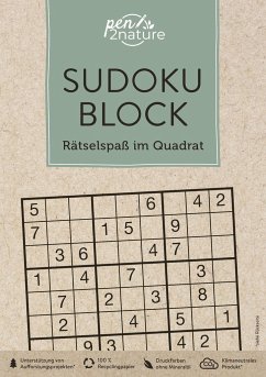 Sudoku-Block: Rätselspaß im Quadrat. 192 Sudokus in 3 Schwierigkeitsstufen - pen2nature