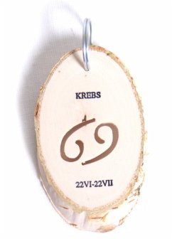 small foot 3661 - Sternzeichen Krebs, 1 Stück Anhänger, Holzscheibe, 7x5cm