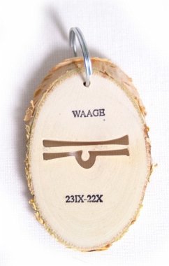 small foot 3664 - Sternzeichen Waage, 1 Stück Anhänger, Holzscheibe, 7x5cm