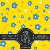 Blue Flower Pattern Scrapbook Paper Pad