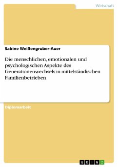 Die menschlichen, emotionalen und psychologischen Aspekte des Generationenwechsels in mittelständischen Familienbetrieben (eBook, ePUB) Die menschlichen, emotionalen und psychologischen Aspekte des Generationenwechsels in mittelständischen Familienbetrieben (eBook, ePUB)
