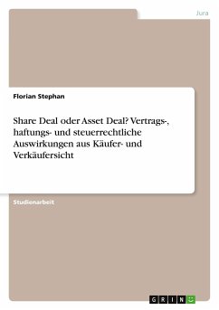 Share Deal oder Asset Deal? Vertrags-, haftungs- und steuerrechtliche Auswirkungen aus Käufer- und Verkäufersicht
