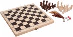 small foot 3453 - Spieleklassiker 3in1 im Holzkoffer (Schach/Dame/Backgammon)