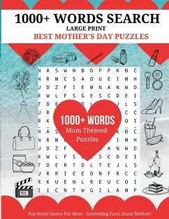 1000+ Words Search Large Print - Best Mother's Day Puzzles - Njoku, Christianah