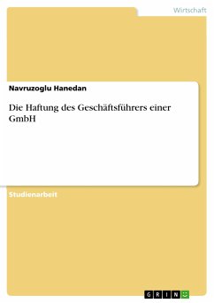 Die Haftung des Geschäftsführers einer GmbH (eBook, PDF)