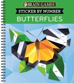 Brain Games - Sticker by Number: Butterflies (28 Images to Sticker) - Publications International Ltd; Brain Games; New Seasons