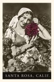 Vintage Journal Santa Rosa, California, Woman with Grapes