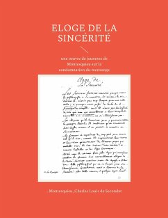 Eloge de la sincérité - Montesquieu, .;Secondat, Charles Louis de