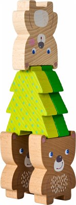 HABA 306705 - Stapelspielzeug Waldfreunde, 3D-Puzzle-Spaß, Stapelspiel, Holz, 19-teilig