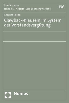 Clawback-Klauseln im System der Vorstandsvergütung (eBook, PDF) - Rosiak, Angelina