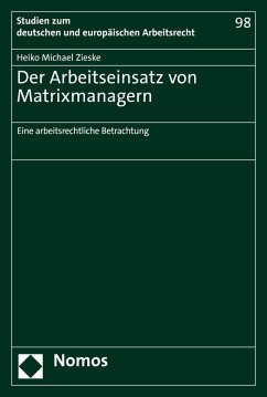 Der Arbeitseinsatz von Matrixmanagern (eBook, PDF) - Zieske, Heiko Michael
