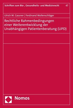 Cover Rechtliche Rahmenbedingungen einer Weiterentwicklung der Unabhängigen Patientenberatung (UPD) (eBook, PDF)
