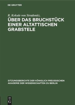 Über das Bruchstück einer altattischen Grabstele - Kekule von Stradonitz., R.