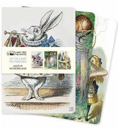 Alice in Wonderland Set of 3 MIDI Notebooks - Flame Tree Publishing