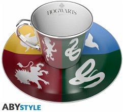 HARRY POTTER - Spiegeltasse mit Untersetzer - Häuser Wappen