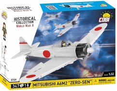 COBI 5729 - Historical Collection, WWII, Mitsubishi A6M2 Zero-Sen, Jagdflugzeug, Bausatz, 347 Teile, 1 Figur