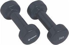 Schildkröt 960206 - Vinyl-Hanteln, 2,0 kg Set, anthrazit, Heim-Fitnessgerät