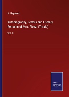 Cover Autobiography, Letters and Literary Remains of Mrs. Piozzi (Thrale)