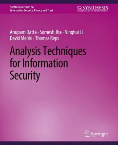 Analysis Techniques for Information Security - Datta, Anupam;Jha, Somesh;Li, Ninghui