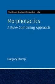 Morphotactics: Volume 169 - Stump, Gregory