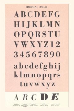 Vintage Journal Font Sample Chart, Bodoni Bold