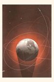 Vintage Journal Rocket Paths around Globe