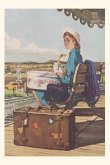 Vintage Journal Woman Awaiting Train