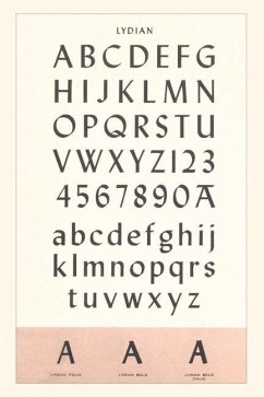 Vintage Journal Font Sample Chart, Lydian