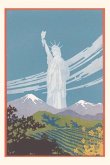Vintage Journal Statue of Liberty in Mountains