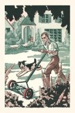 Vintage Journal Industrious Boy Mowing Lawn