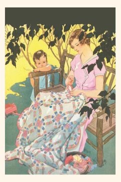 Cover Vintage Journal Woman Mending Blanket