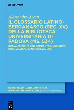 Cover Il glossario latino-bergamasco (sec. XV) della Biblioteca Universitaria di Padova (ms. 534) (eBook, PDF)