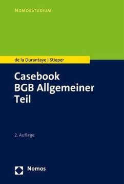 Casebook BGB Allgemeiner Teil - de la Durantaye, Katharina;Stieper, Malte