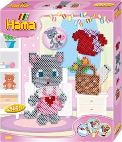 Hama 3254 - Geschenkpackung Anziehkatze mit ca. 2500 Midi-Bügelperlen, Stiftplatte und Zubehör